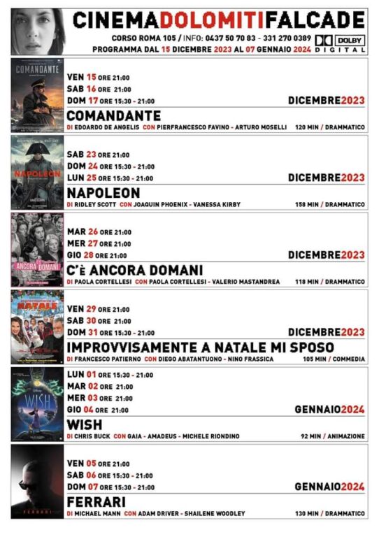 Inverno 2023_programmazione Cinema Dolomiti_Falcade